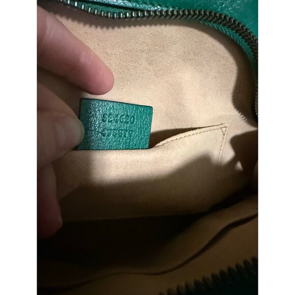 $2316 Gucci Marmot Rebelle Feline Bag Small - Emerald Green - Picture 10 of 14